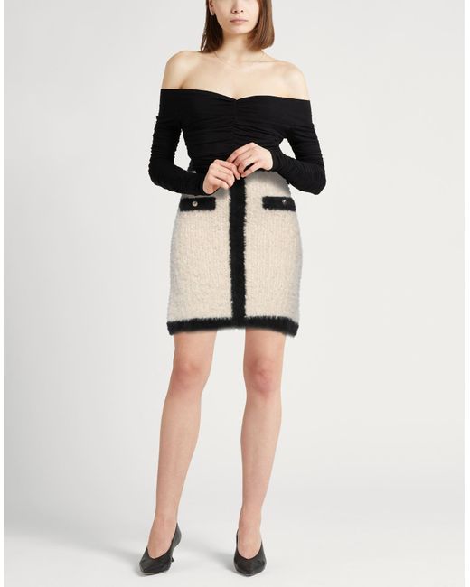 Nina Ricci Black Ivory Mini Skirt Polyamide, Cotton, Viscose, Metallic Fiber