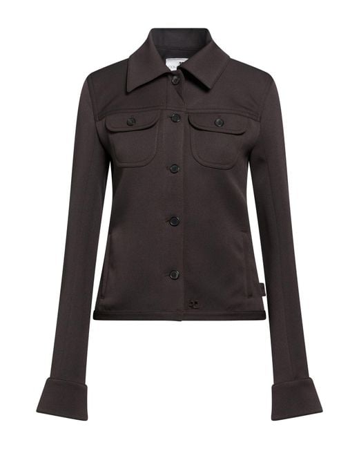 Courreges Black Dark Jacket Polyester, Acetate