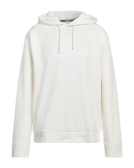 Fred Mello White Sweatshirt Cotton, Polyester, Elastane for men