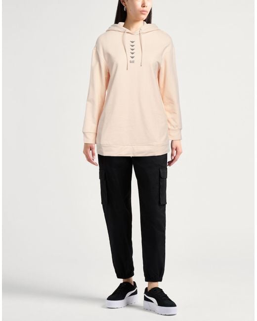 EA7 Natural Cream Sweatshirt Cotton, Elastane