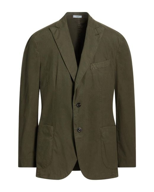 Boglioli Green Blazer Cotton, Elastane for men