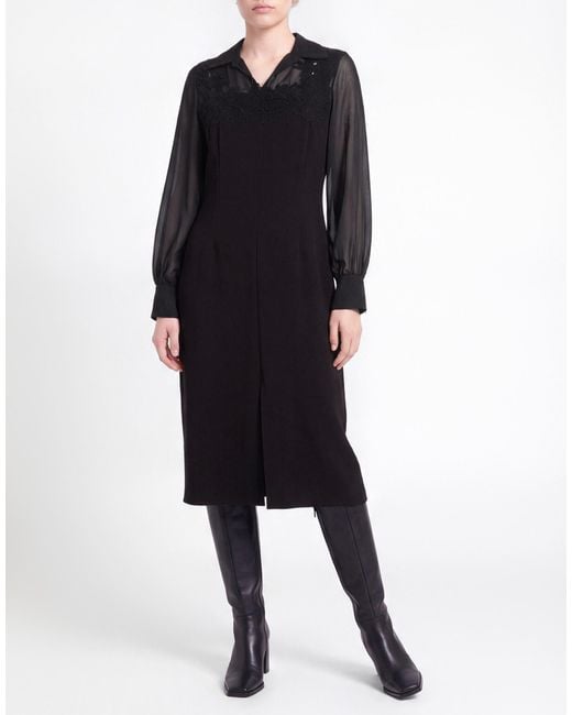 MILVA MI Black Midi Dress Viscose, Elastane