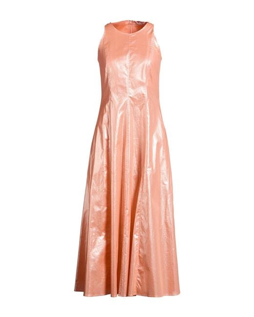 Caliban Pink Maxi Dress Cotton, Polyurethane, Elastane
