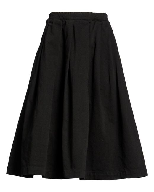 Societe Anonyme Black Midi Skirt Cotton