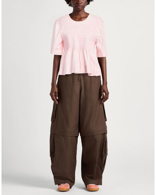 Ganni Pink Top Organic Cotton