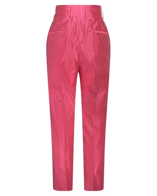 Dolce & Gabbana Red Fuchsia Pants Silk