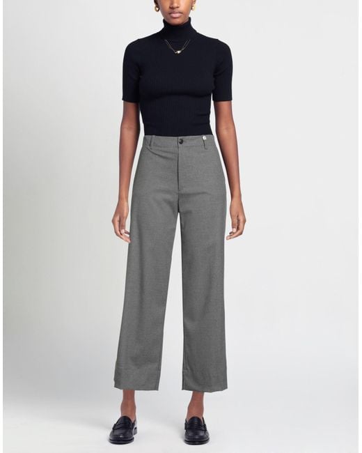 Myths Gray Pants Polyester, Viscose, Elastane
