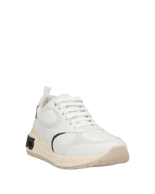 Ferragamo White Cosimina Sneakers Lambskin, Calfskin for men