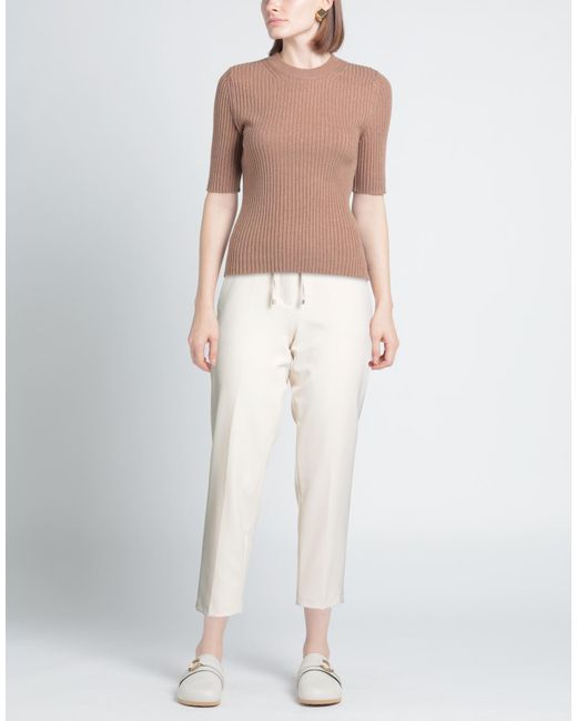 Cambio White Ivory Pants Polyester, Viscose, Elastane