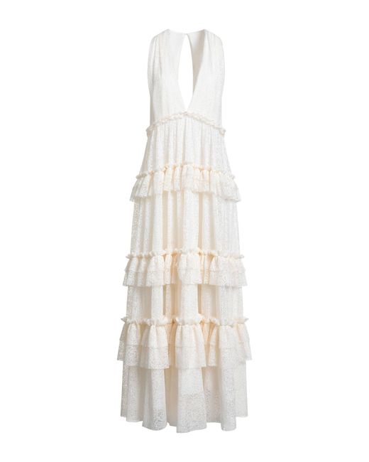 Philosophy Di Lorenzo Serafini White Ivory Maxi Dress Polyester