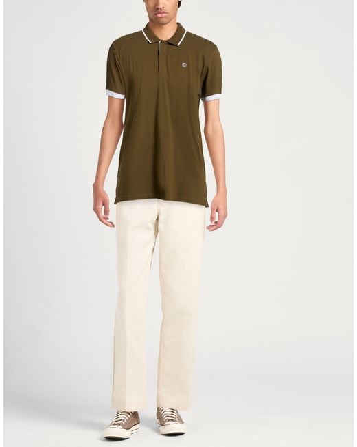 Colmar Green Military Polo Shirt Cotton, Elastane for men