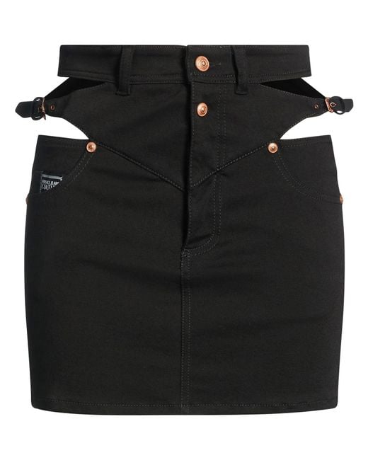 Versace Jeans Couture Black Denim Skirt Cotton, Elastane