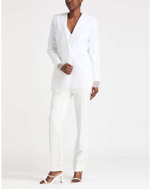Max Mara White Blazer Silk, Cotton