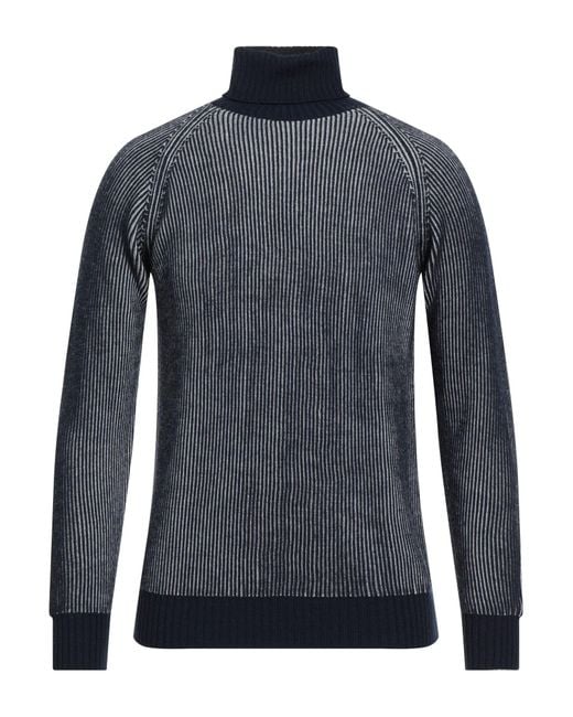 Eleventy Blue Platinum Midnight Turtleneck Wool for men