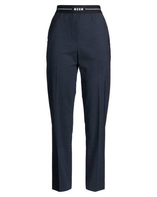 MSGM Blue Pants Virgin Wool, Elastane