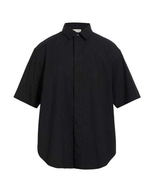 Fear Of God Black Shirt Cotton, Virgin Wool, Elastane for men