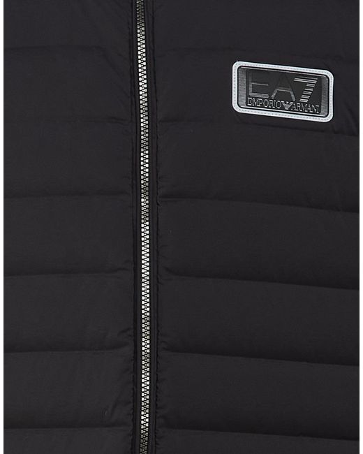 EA7 Black Puffer Polyester, Elastane for men