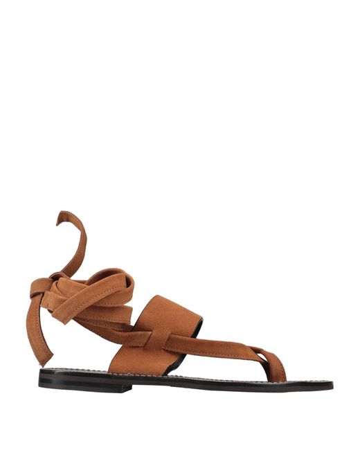 Twin Set Brown Thong Sandal Soft Leather