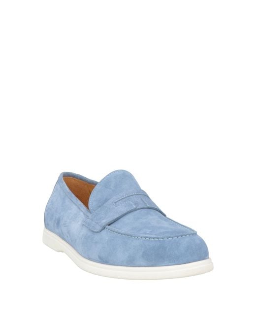 Testoni Blue Light Loafers Calfskin