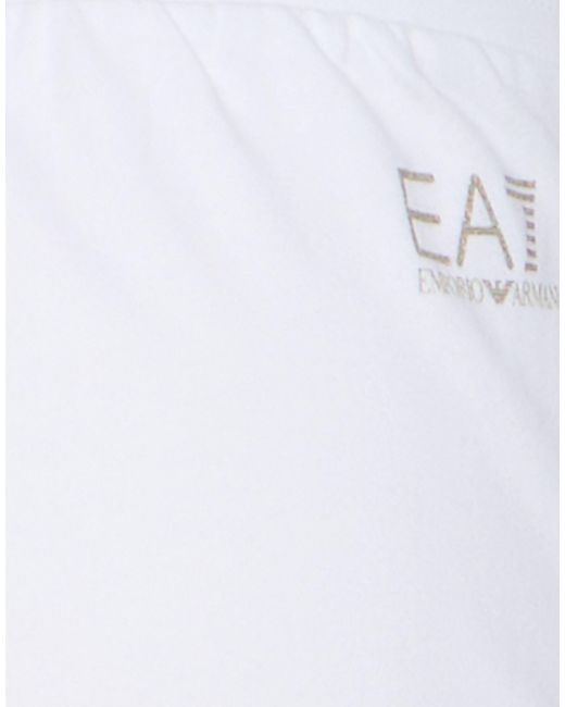 EA7 White Pants Cotton, Elastane