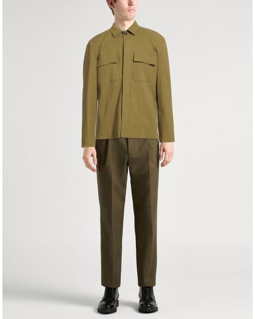 Lardini Green Military Shirt Cotton, Elastane for men