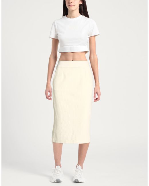 Circolo 1901 Natural Midi Skirt Cotton, Polyester