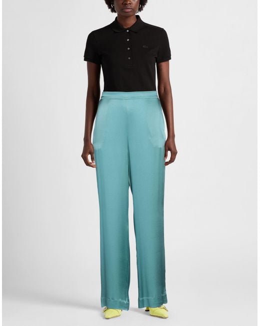 Semicouture Blue Pants Acetate, Silk