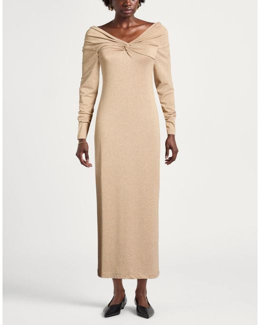Ottod'Ame Natural Maxi Dress Viscose, Polyester, Polyamide, Elastane