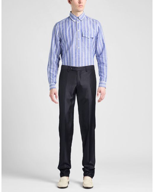 Brian Dales Blue Pants Wool, Silk for men