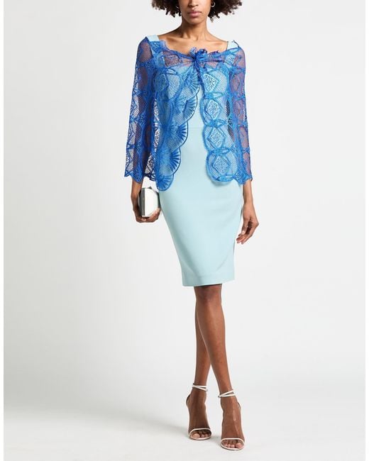 Alberta Ferretti Blue Cape Silk