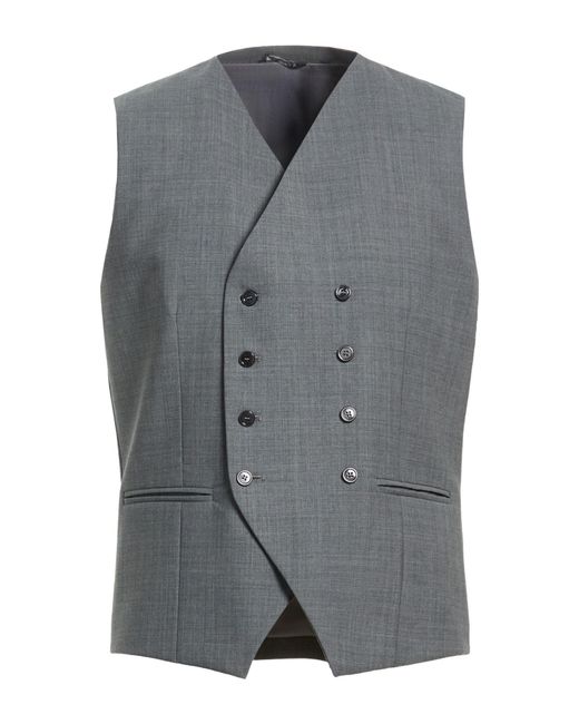 Daniele Alessandrini Gray Tailored Vest Wool, Polyester, Elastane for men