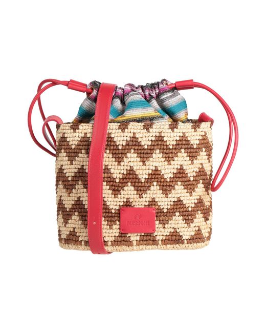 Missoni Pink Cross-Body Bag Natural Raffia