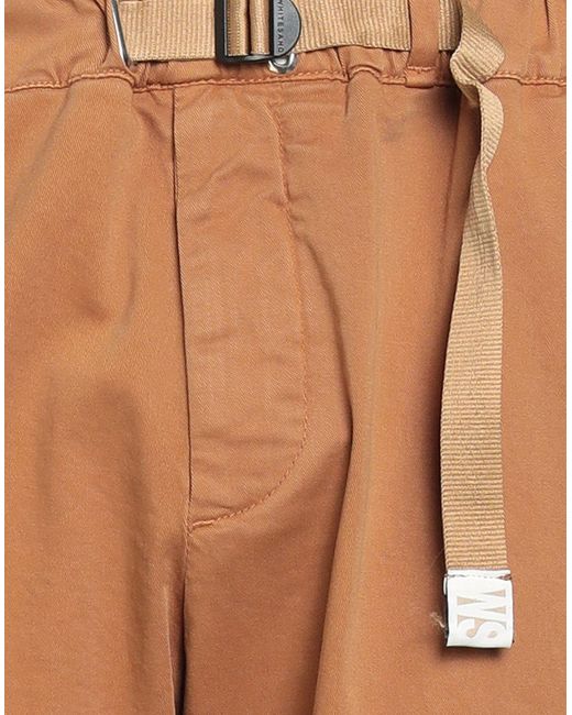 White Sand Brown Pants Cotton, Elastane for men