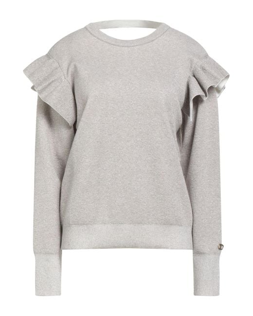 Twinset Gray Sweater Viscose, Polyester, Polyamide, Metallic Fiber