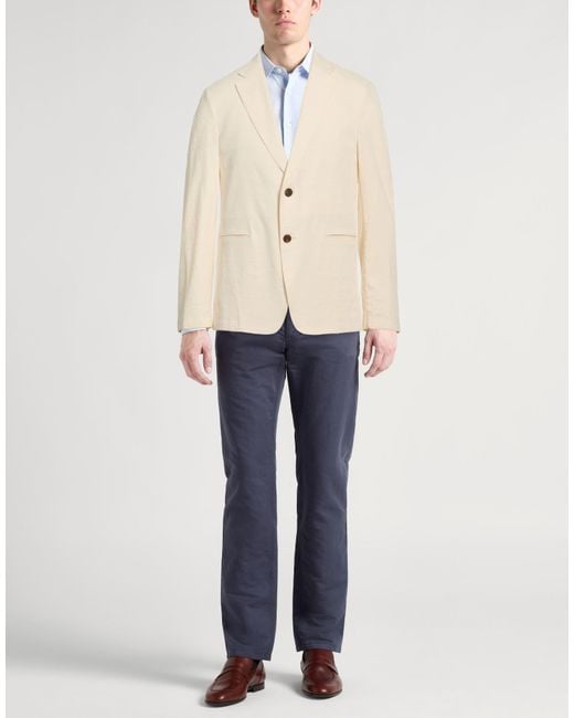Theory Natural Ivory Blazer Linen, Viscose, Elastane for men