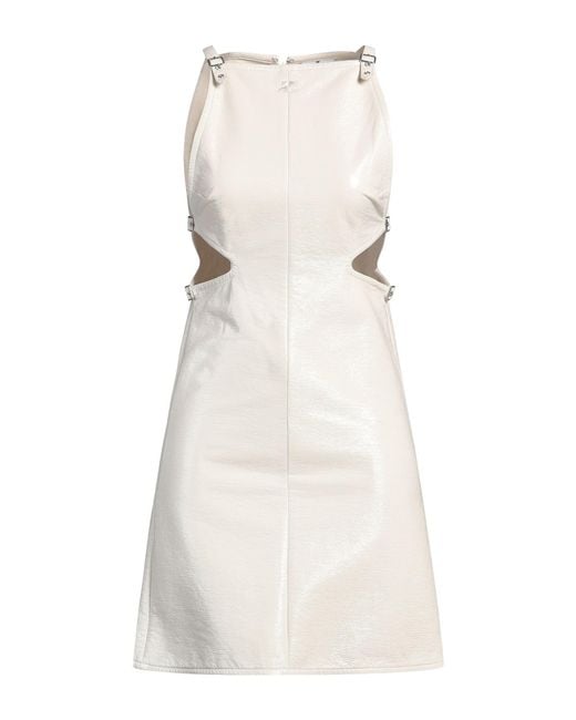 Courreges Natural Mini Dress Cotton, Polyurethane, Elastane