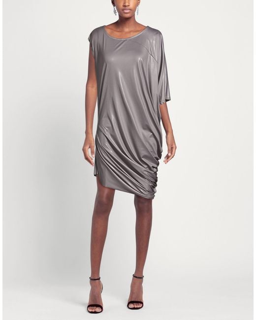 MANESERA Gray Mini Dress Polyester, Elastane