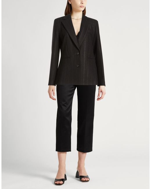 Peserico Black Blazer Virgin Wool, Elastane, Polyester