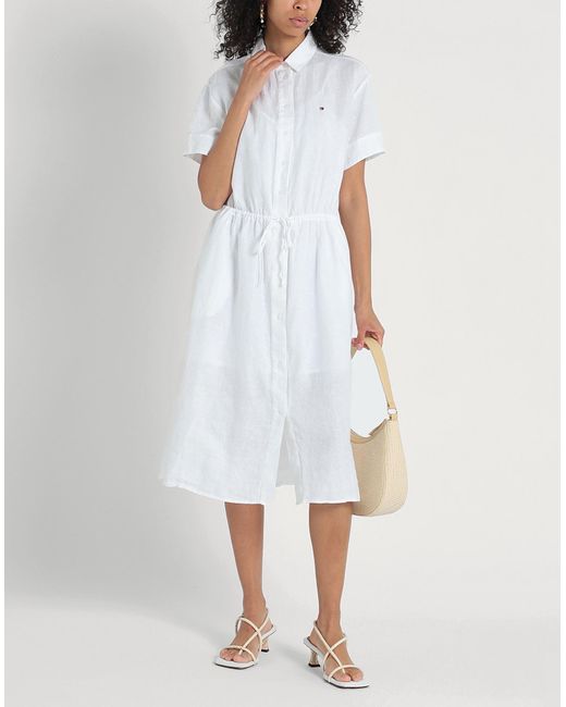 Tommy Hilfiger White Midi-Kleid