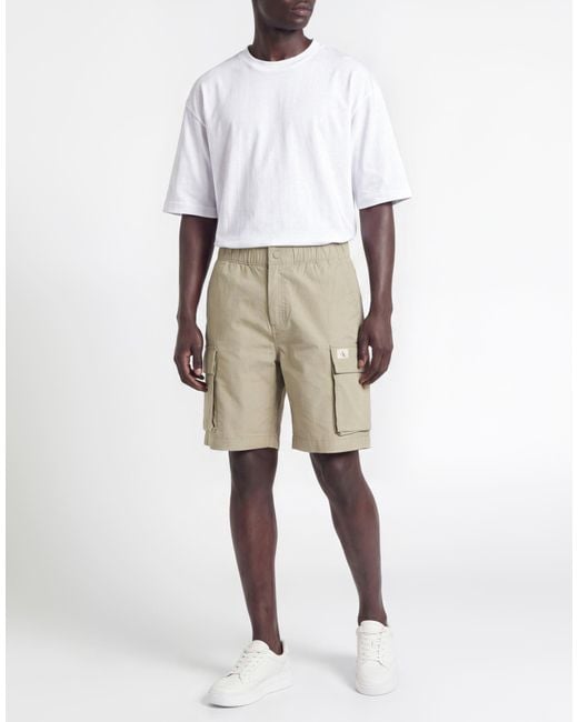 Calvin Klein Natural Shorts & Bermuda Shorts Cotton, Elastane for men