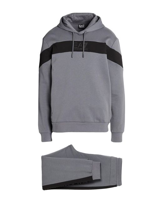 EA7 Gray Tracksuit Cotton, Polyester for men