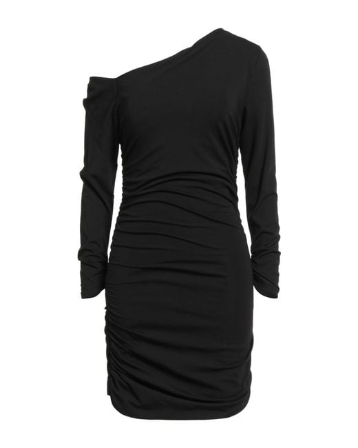 SOLOTRE Black Mini Dress Rayon, Polyamide, Elastane