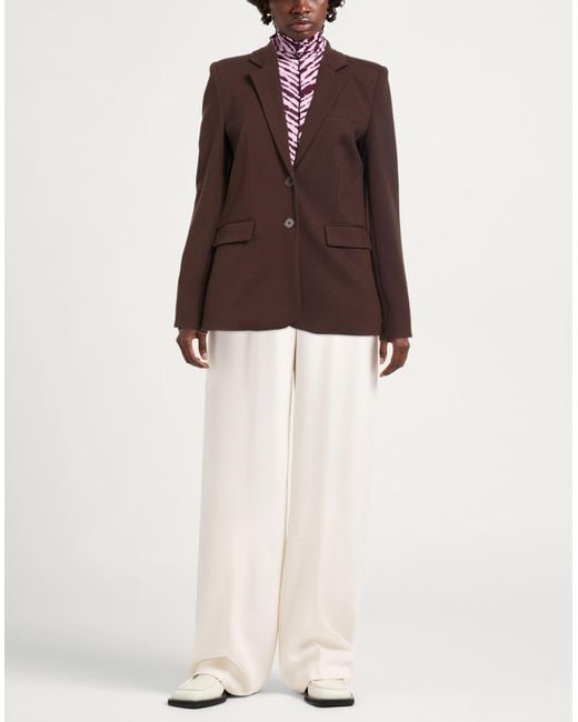 Pinko Brown Blazer Viscose, Nylon, Elastane