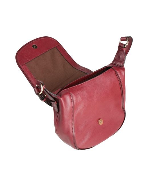 The Bridge Red Burgundy Cross-Body Bag Leather