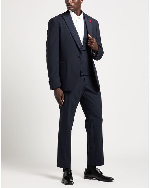 Lardini Blue Suit Wool, Elastane for men