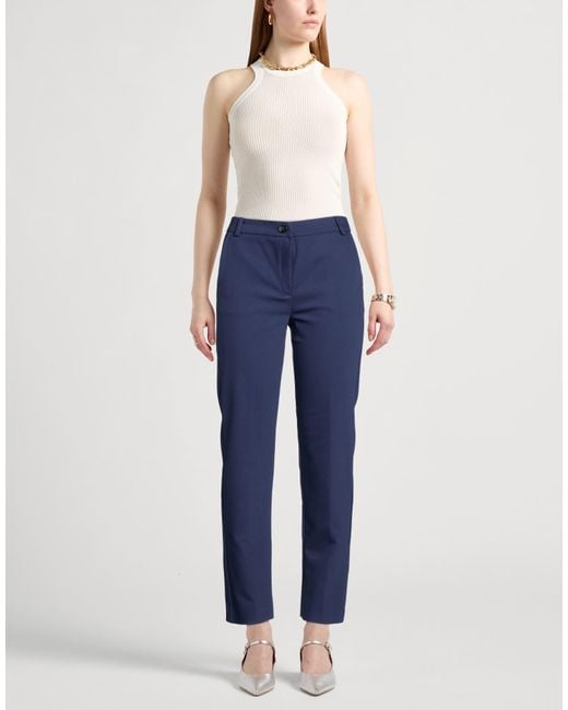 Marella Blue Midnight Pants Cotton, Polyamide, Elastane