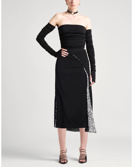 Rabanne Black Midi Skirt Polyester