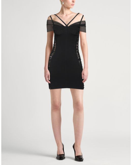 Mugler Black Mini Dress Polyamide, Elastane, Viscose