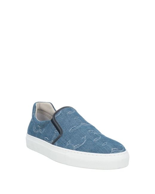 Jacob Cohen Blue Sneakers Cotton, Leather for men
