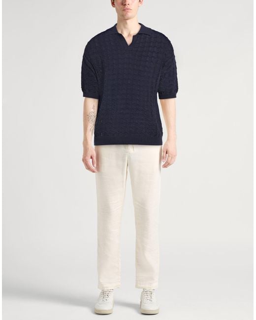 Daniele Fiesoli Blue Midnight Sweater Linen, Cotton for men